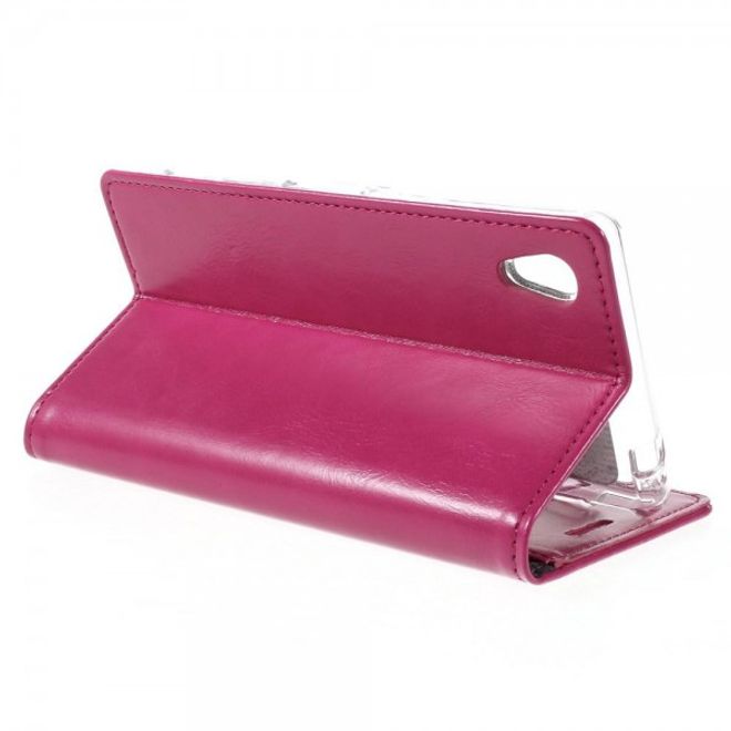 Goospery - Sony Xperia M4 Aqua Hülle - Handy Bookcover - Bluemoon Flip Series - pink