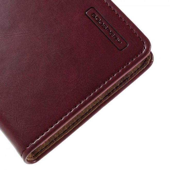 Goospery - Sony Xperia M4 Aqua Hülle - Handy Bookcover - Bluemoon Flip Series - weinrot