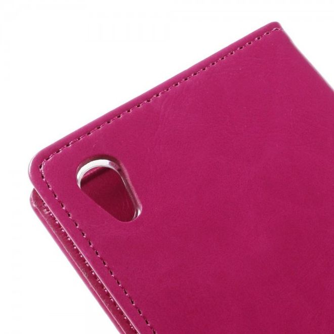 Goospery - Sony Xperia M4 Aqua Hülle - Handy Bookcover - Bluemoon Flip Series - pink