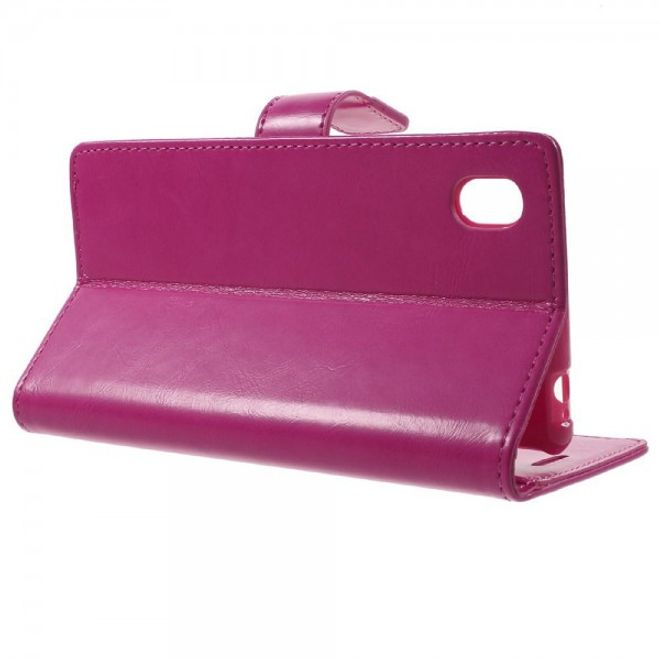 Goospery - Sony Xperia M4 Aqua Hülle - Handy Bookcover - Bluemoon Diary Series - pink