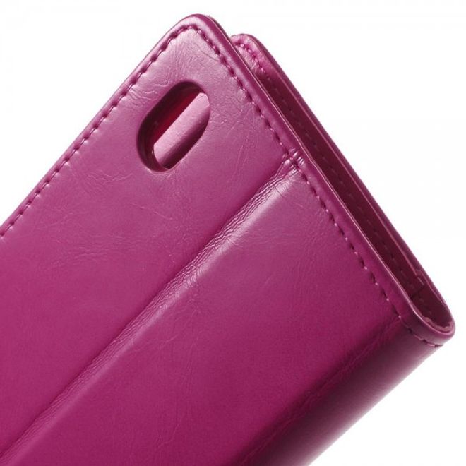 Goospery - Sony Xperia M4 Aqua Hülle - Handy Bookcover - Bluemoon Diary Series - pink