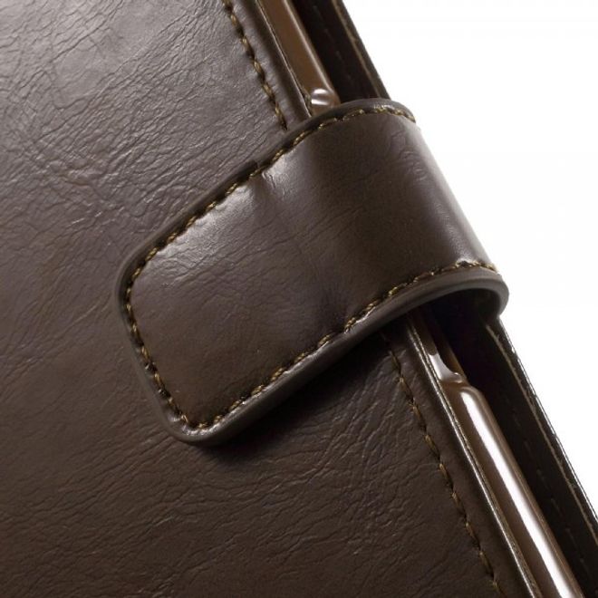 Goospery - Sony Xperia M4 Aqua Hülle - Handy Bookcover - Bluemoon Diary Series - braun