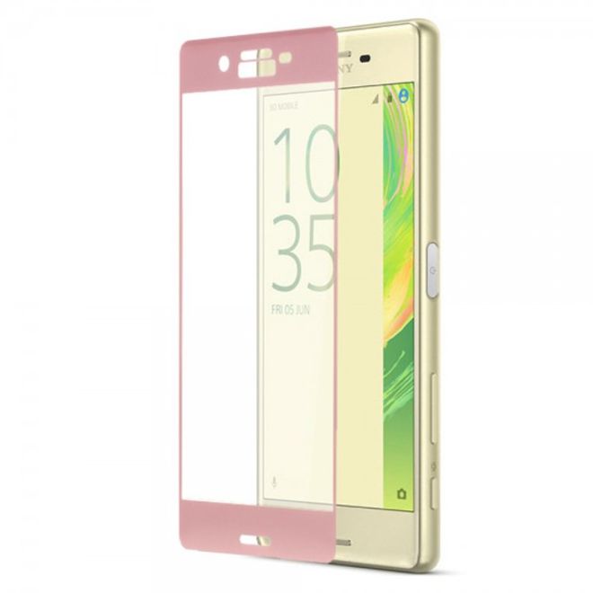 Sony Xperia X Anti-Explosions Schutzfolie aus gehärtetem Glas für die gesamte Vorderseite - rosagold
