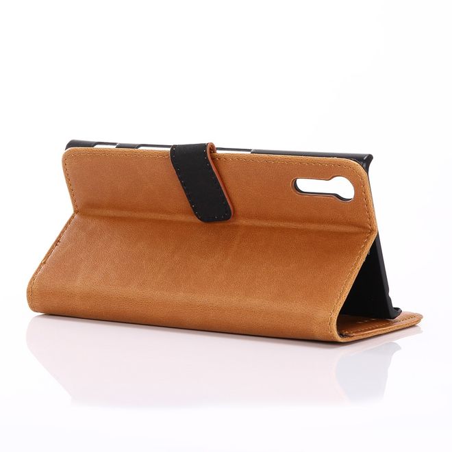 Sony Xperia XZ/XZs Handyhülle - Crazy Horse Leder Case - mit Standfunktion - braun