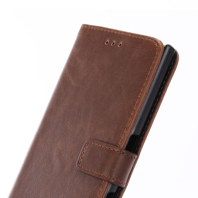 Sony Xperia XZ/XZs Handyhülle - Crazy Horse Leder Case - mit Standfunktion - kaffeefarben