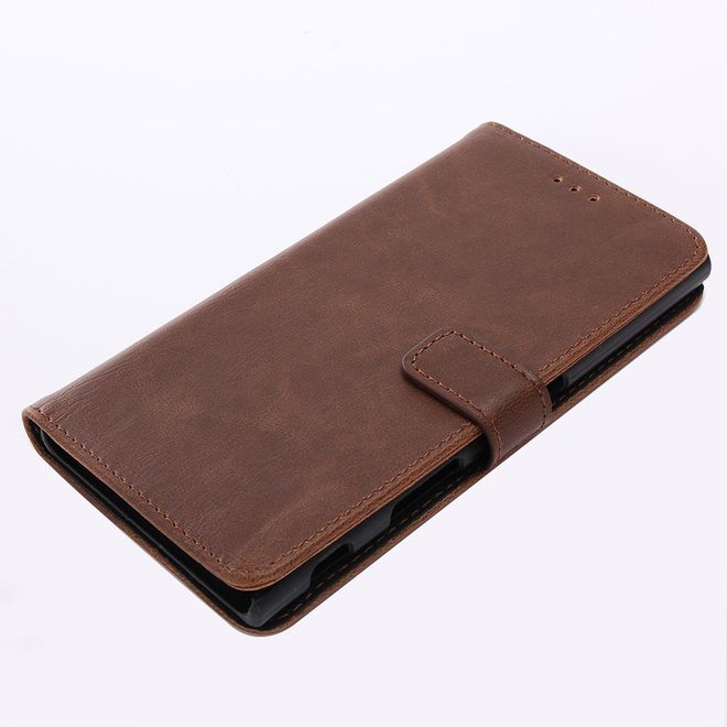 Sony Xperia XZ/XZs Handyhülle - Crazy Horse Leder Case - mit Standfunktion - kaffeefarben