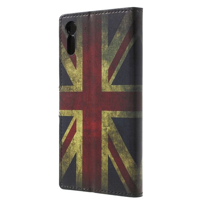 Sony Xperia XZ/XZs Handyhülle - Leder Case mit Standfunktion - UK Flagge im Vintagelook