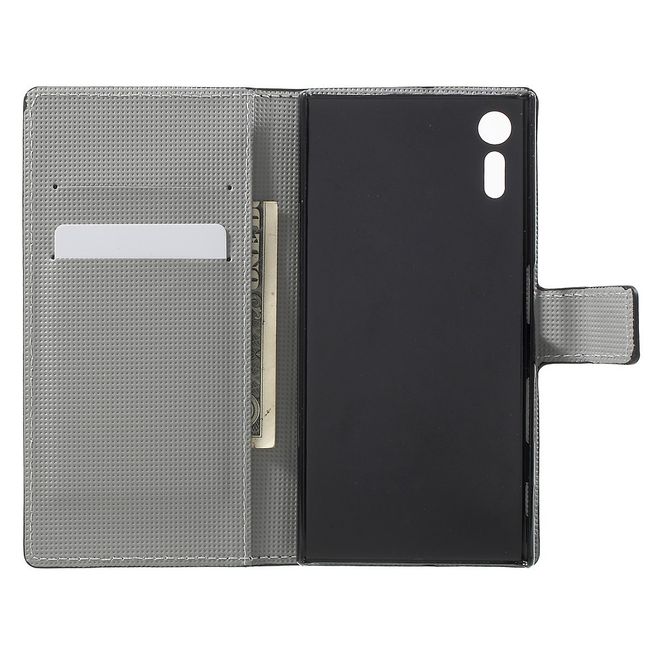 Sony Xperia XZ/XZs Handyhülle - Leder Case mit Standfunktion - USA Flagge im Retrolook
