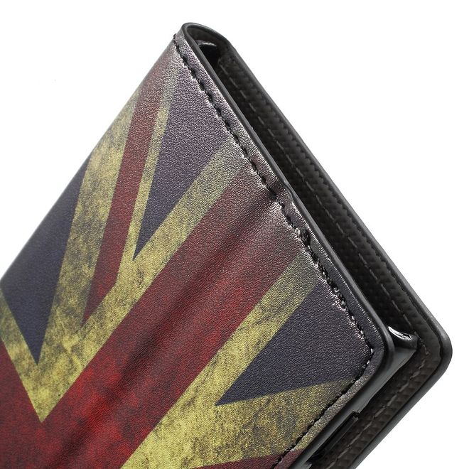 Sony Xperia XZ/XZs Handyhülle - Leder Case mit Standfunktion - UK Flagge im Vintagelook