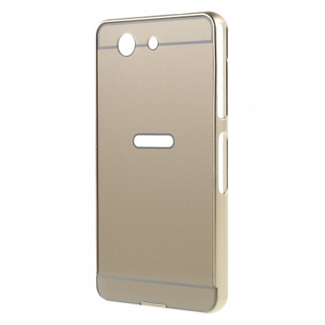 Sony Xperia Z3 Compact Aufschiebbarer Metall Bumper und Plastik Case - gold