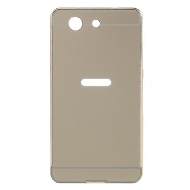 Sony Xperia Z3 Compact Aufschiebbarer Metall Bumper und Plastik Case - gold