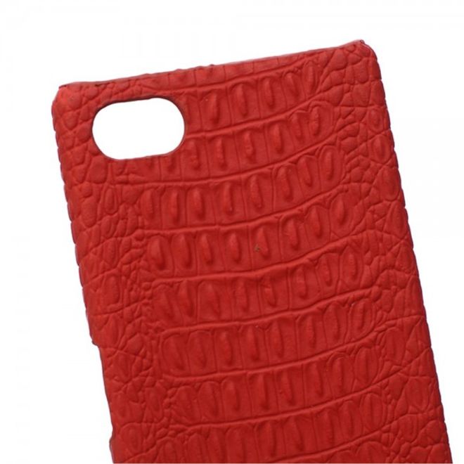 Sony Xperia Z5 Compact Hart Plastik Case Hülle mit lederartiger Oberfläche und Krokodiltextur - rot