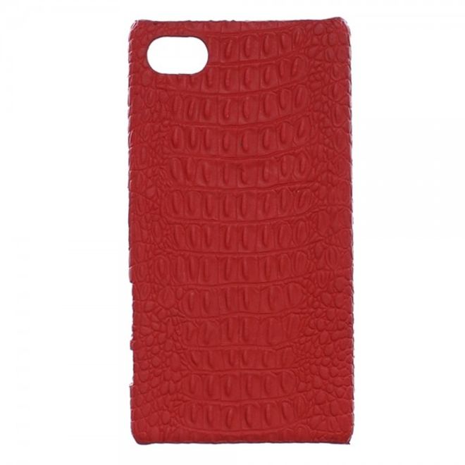 Sony Xperia Z5 Compact Hart Plastik Case Hülle mit lederartiger Oberfläche und Krokodiltextur - rot