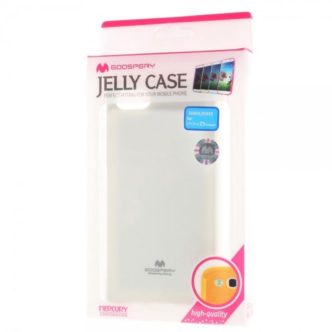 Goospery - Sony Xperia Z5 Compact Handy Hülle - TPU Soft Case - Pearl Jelly Series - weiss