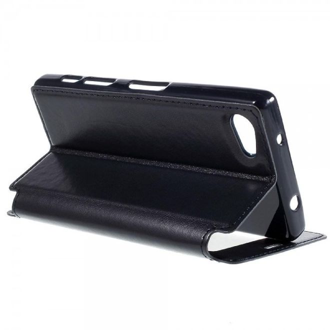 Sony Xperia Z5 Compact Schicke Leder Tasche Hülle mit kleinem Fenster von Roar Korea - dunkelblau