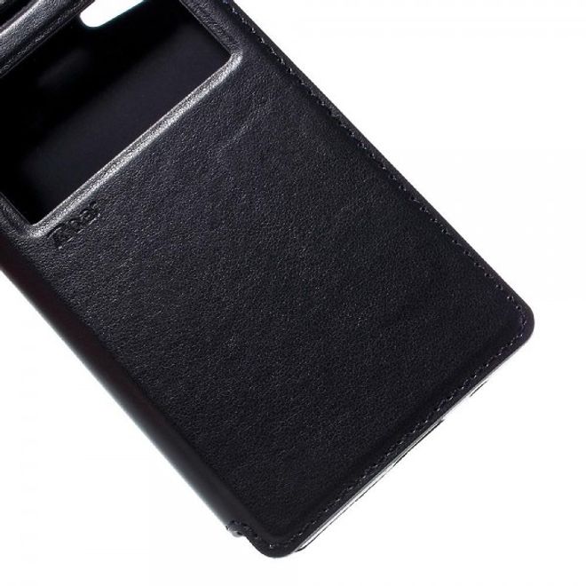 Sony Xperia Z5 Compact Schicke Leder Tasche Hülle mit kleinem Fenster von Roar Korea - dunkelblau