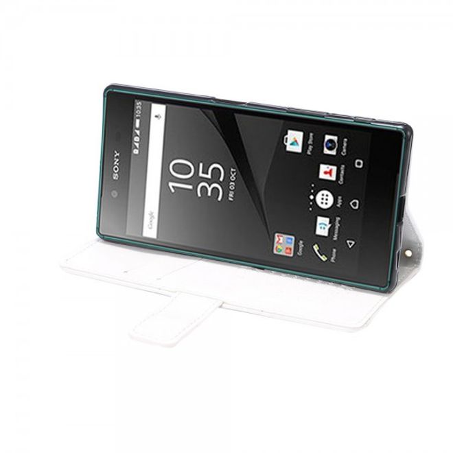 Sony Xperia Z5 Premium/Dual Leder Flip Hülle mit Standfunktion - weiss