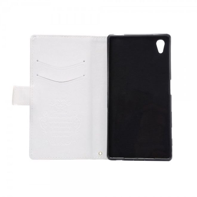 Sony Xperia Z5 Premium/Dual Leder Flip Hülle mit Standfunktion - weiss