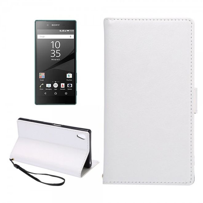 Sony Xperia Z5 Premium/Dual Leder Flip Hülle mit Standfunktion - weiss