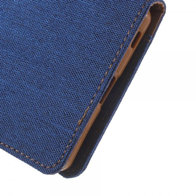 Goospery - Sony Xperia Z5 Premium/Dual Hülle - Handy Bookcover - Canvas Diary Series - blau/camel