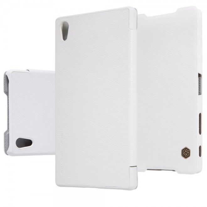 Sony Xperia Z5 Premium/Dual Nillkin Qin Series Leder Flip Cover - weiss