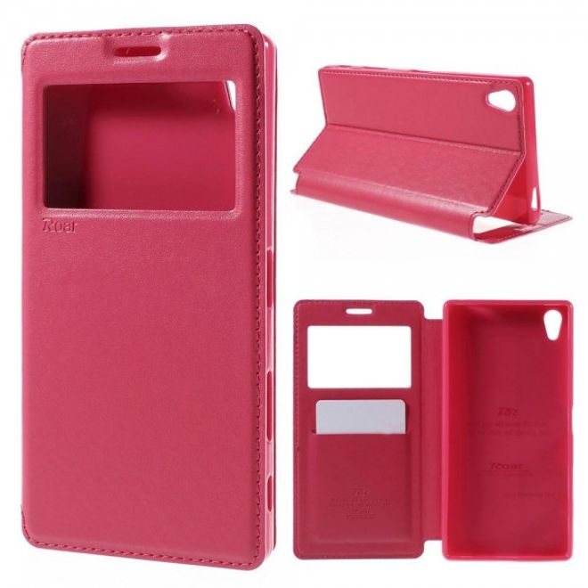 Sony Xperia Z5 Premium/Dual Nobles Leder Case Etui von Roar Korea - rosa