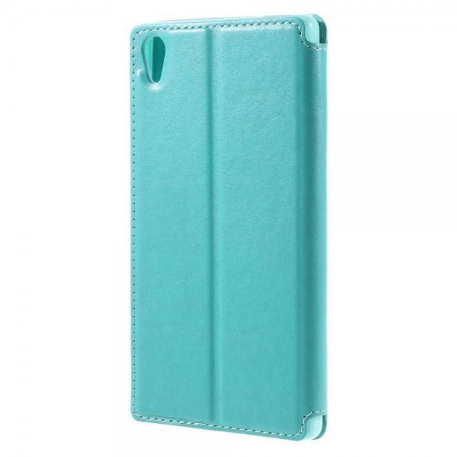 Sony Xperia Z5 Premium/Dual Nobles Leder Case Etui von Roar Korea - hellblau
