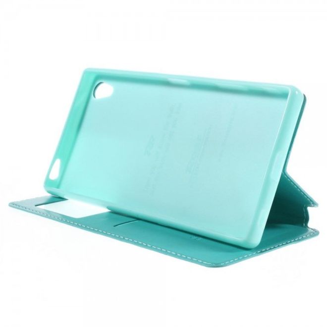 Sony Xperia Z5 Premium/Dual Nobles Leder Case Etui von Roar Korea - hellblau