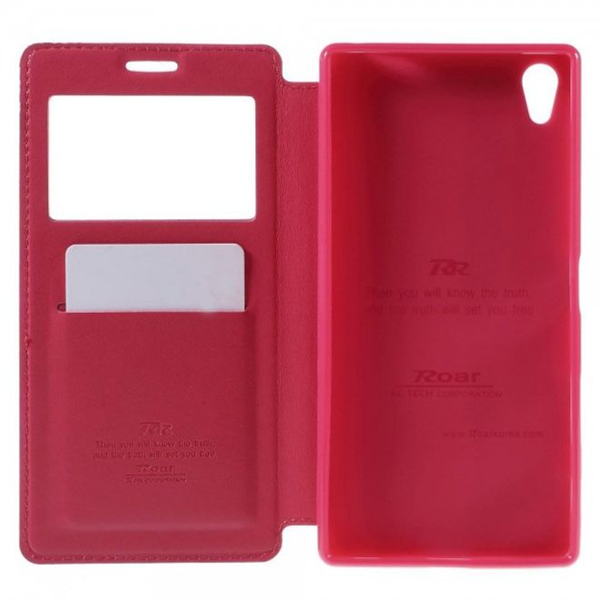 Sony Xperia Z5 Premium/Dual Nobles Leder Case Etui von Roar Korea - rosa
