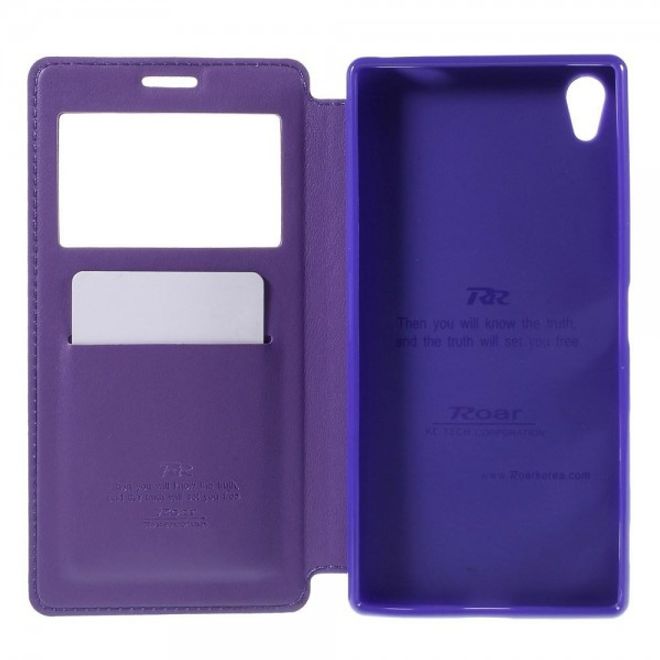 Sony Xperia Z5 Premium/Dual Nobles Leder Case Etui von Roar Korea - purpur