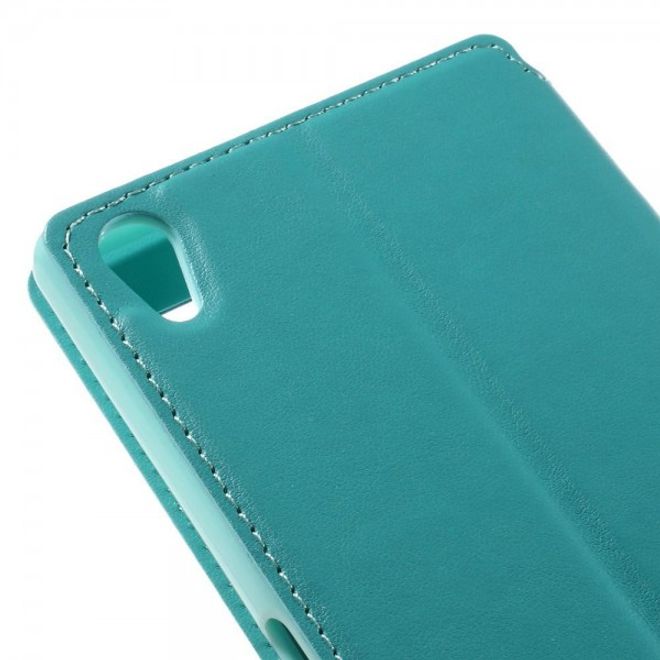 Sony Xperia Z5 Premium/Dual Nobles Leder Case Etui von Roar Korea - hellblau