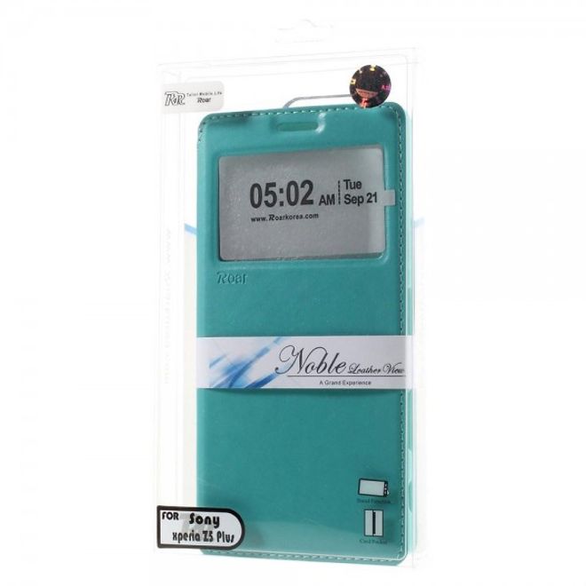 Sony Xperia Z5 Premium/Dual Nobles Leder Case Etui von Roar Korea - hellblau