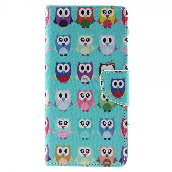 Sony Xperia Z5 Premium/Dual Robuste Leder Case Hülle mit vielen kleinen Eulen