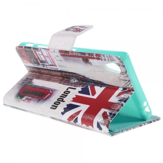 Sony Xperia Z5 Premium/Dual Robuste Leder Case Hülle mit Big Ben und Telefonkabine