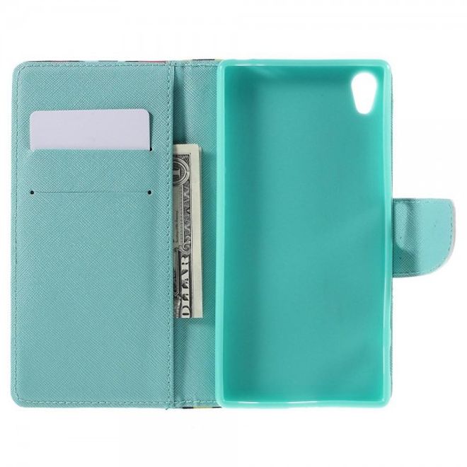 Sony Xperia Z5 Premium/Dual Robuste Leder Case Hülle mit vielen kleinen Eulen