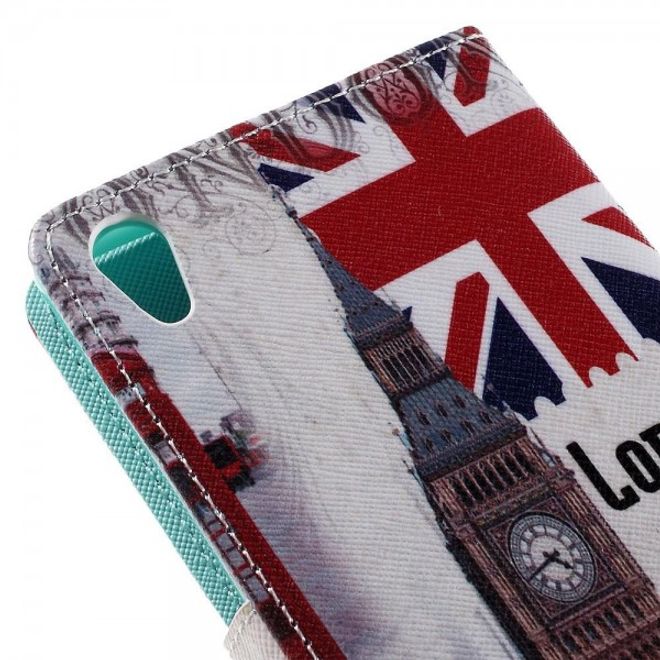 Sony Xperia Z5 Premium/Dual Robuste Leder Case Hülle mit Big Ben und Telefonkabine