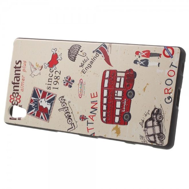 Sony Xperia Z5/Z5 Dual Elastische Plastik Case Hülle mit rotem Bus