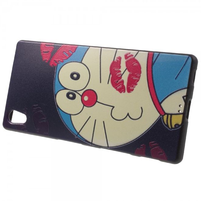 Sony Xperia Z5/Z5 Dual Elastische Plastik Case Hülle mit blauer Katze