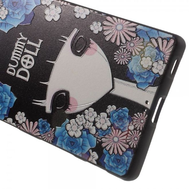 Sony Xperia Z5/Z5 Dual Elastische Plastik Case Hülle mit Mädchen und Blumen