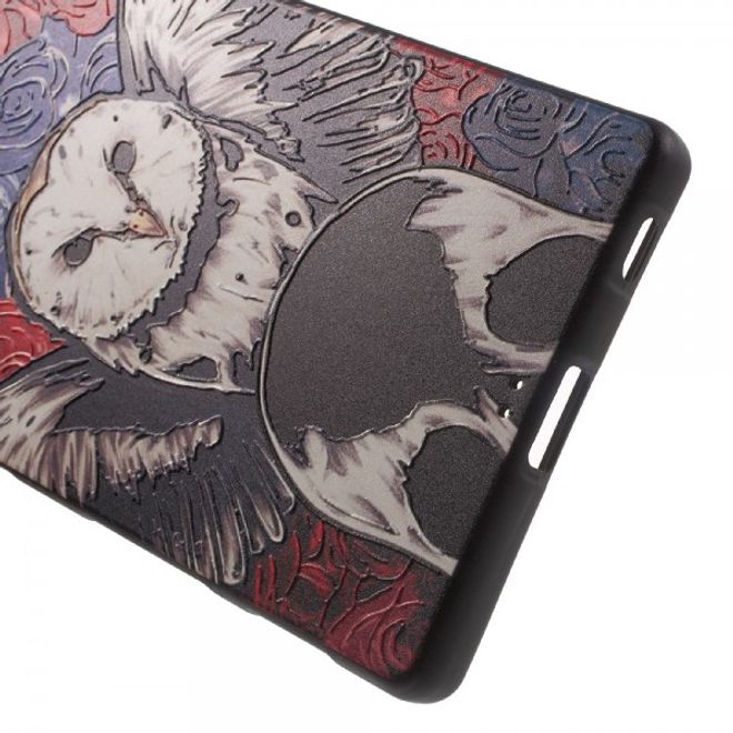 Sony Xperia Z5/Z5 Dual Elastische Plastik Case Hülle mit Eulen und Schriftzug