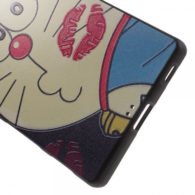 Sony Xperia Z5/Z5 Dual Elastische Plastik Case Hülle mit blauer Katze