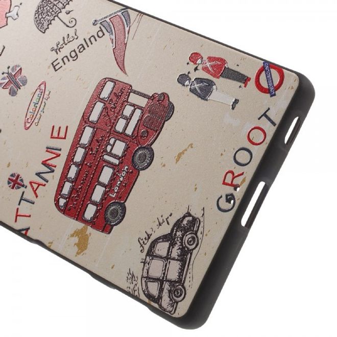 Sony Xperia Z5/Z5 Dual Elastische Plastik Case Hülle mit rotem Bus