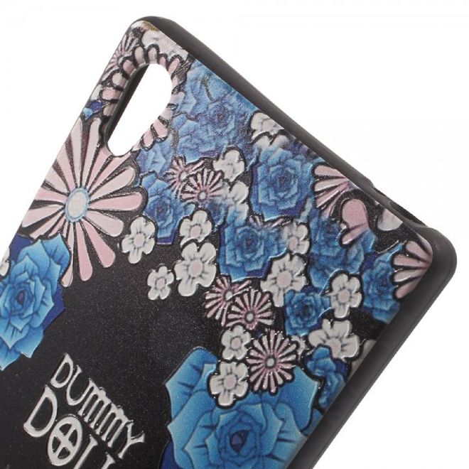 Sony Xperia Z5/Z5 Dual Elastische Plastik Case Hülle mit Mädchen und Blumen