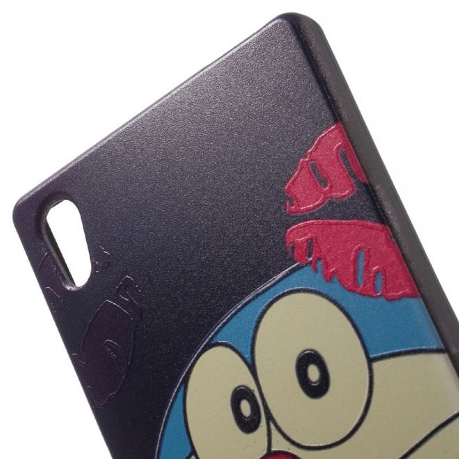 Sony Xperia Z5/Z5 Dual Elastische Plastik Case Hülle mit blauer Katze