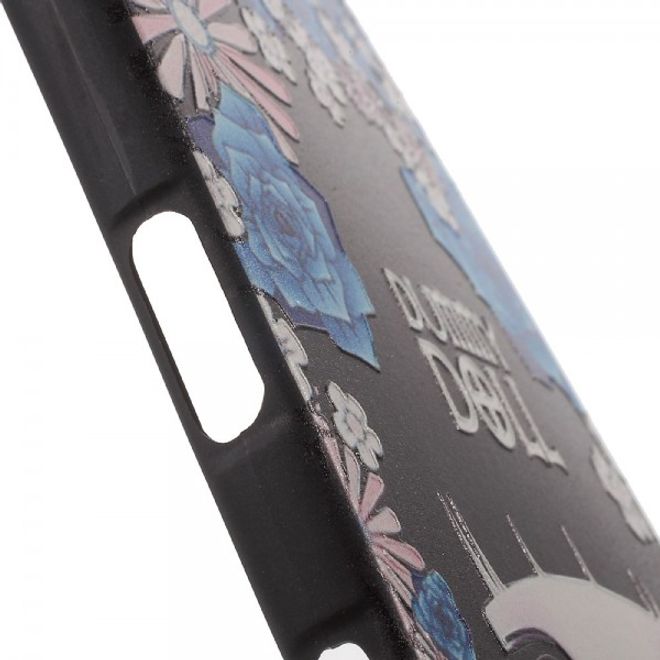 Sony Xperia Z5/Z5 Dual Elastische Plastik Case Hülle mit Mädchen und Blumen