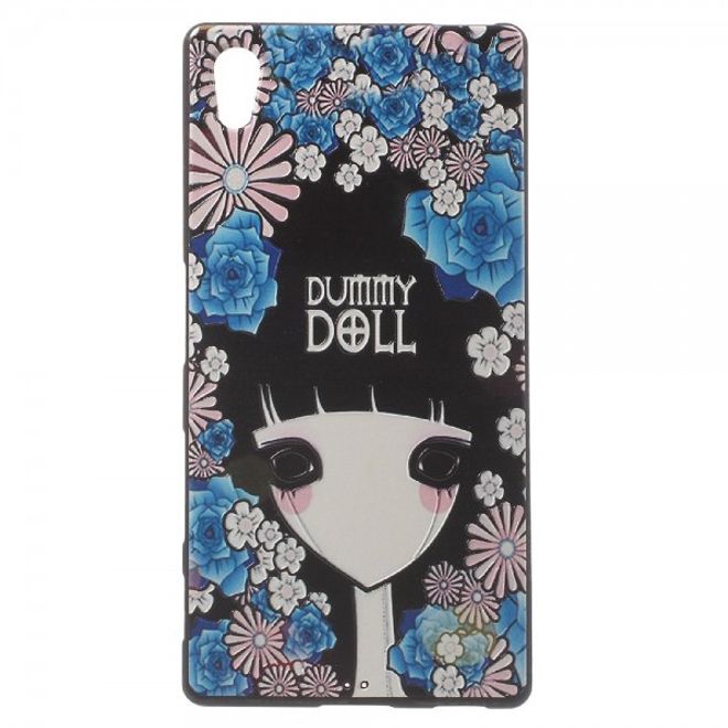 Sony Xperia Z5/Z5 Dual Elastische Plastik Case Hülle mit Mädchen und Blumen