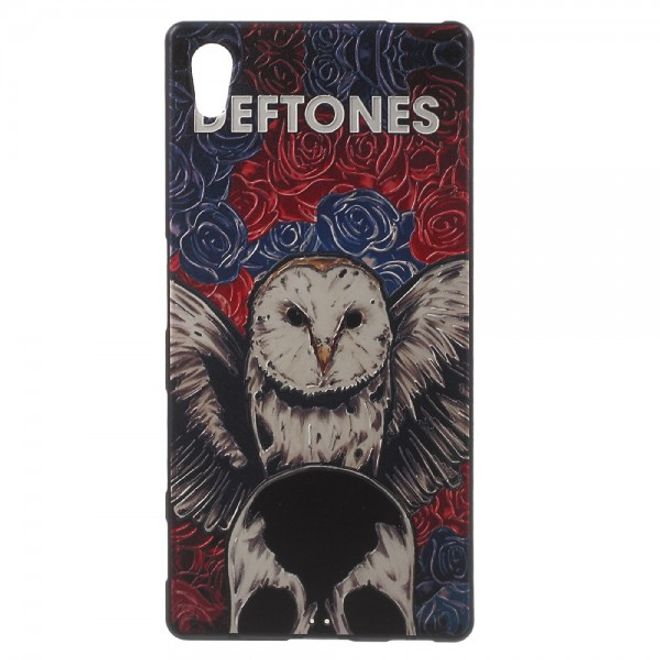 Sony Xperia Z5/Z5 Dual Elastische Plastik Case Hülle mit Eulen und Schriftzug