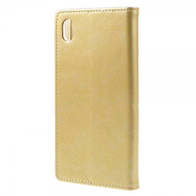 Goospery - Sony Xperia Z5/Z5 Dual Hülle - Handy Bookcover - Bluemoon Flip Series - gold