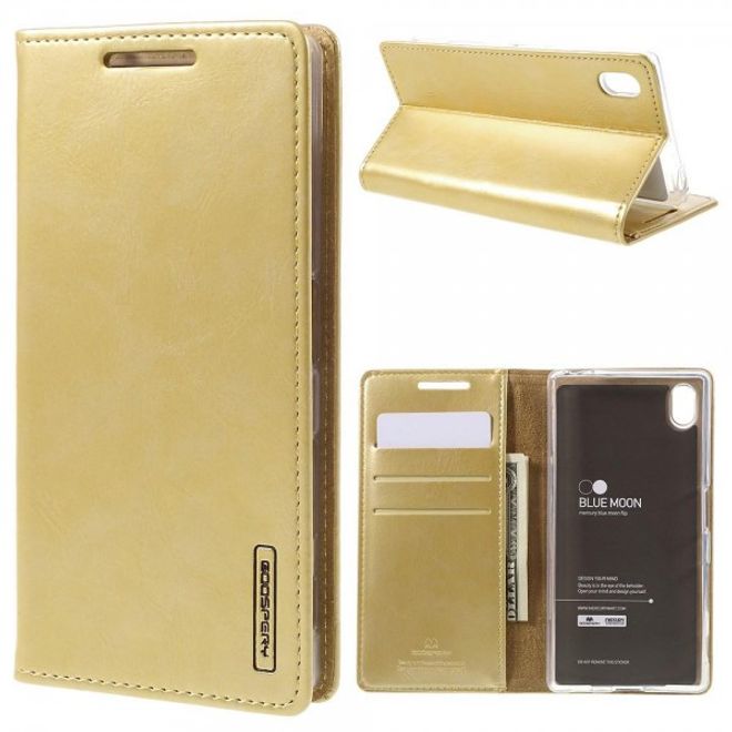 Goospery - Sony Xperia Z5/Z5 Dual Hülle - Handy Bookcover - Bluemoon Flip Series - gold