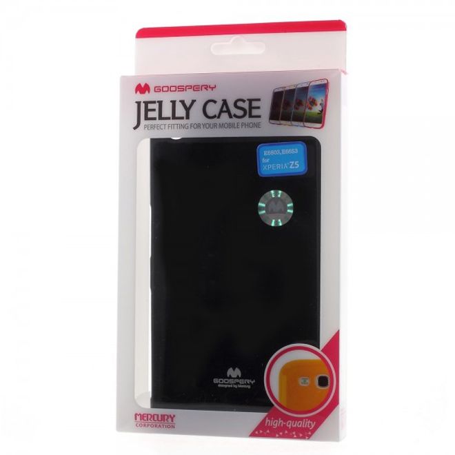 Goospery - Sony Xperia Z5/Z5 Dual Handy Hülle - TPU Soft Case - Pearl Jelly Series - schwarz